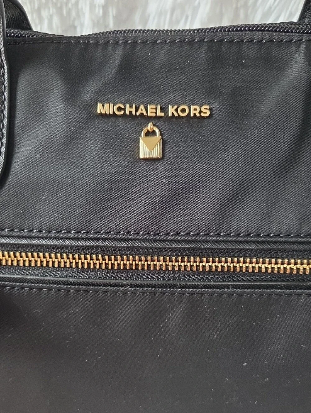 Michael Kors Black Tote Bag with Gold Hardware